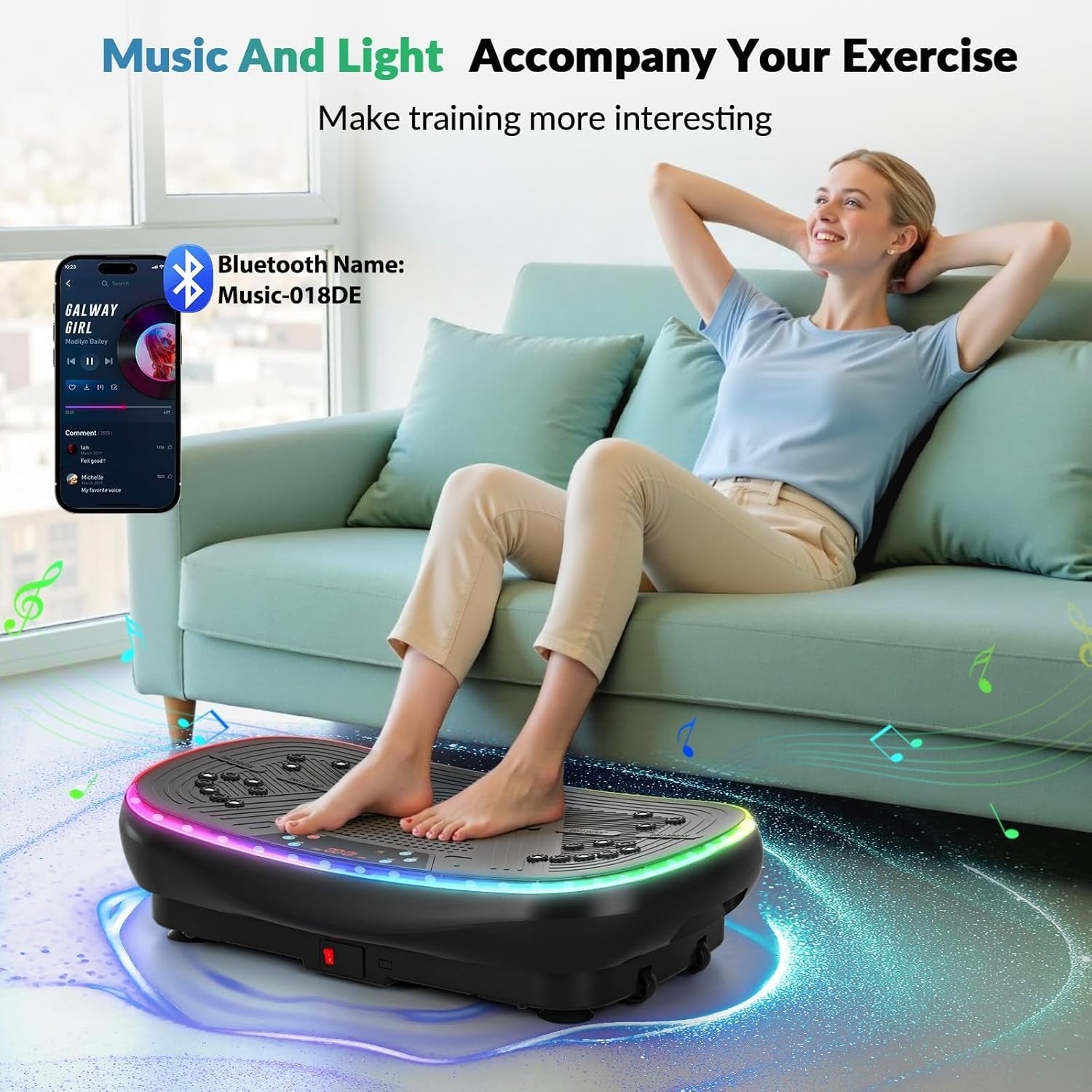 7-in-1 4D Vibration Plate Exercise Platform 900W Triple Motor 199RPM