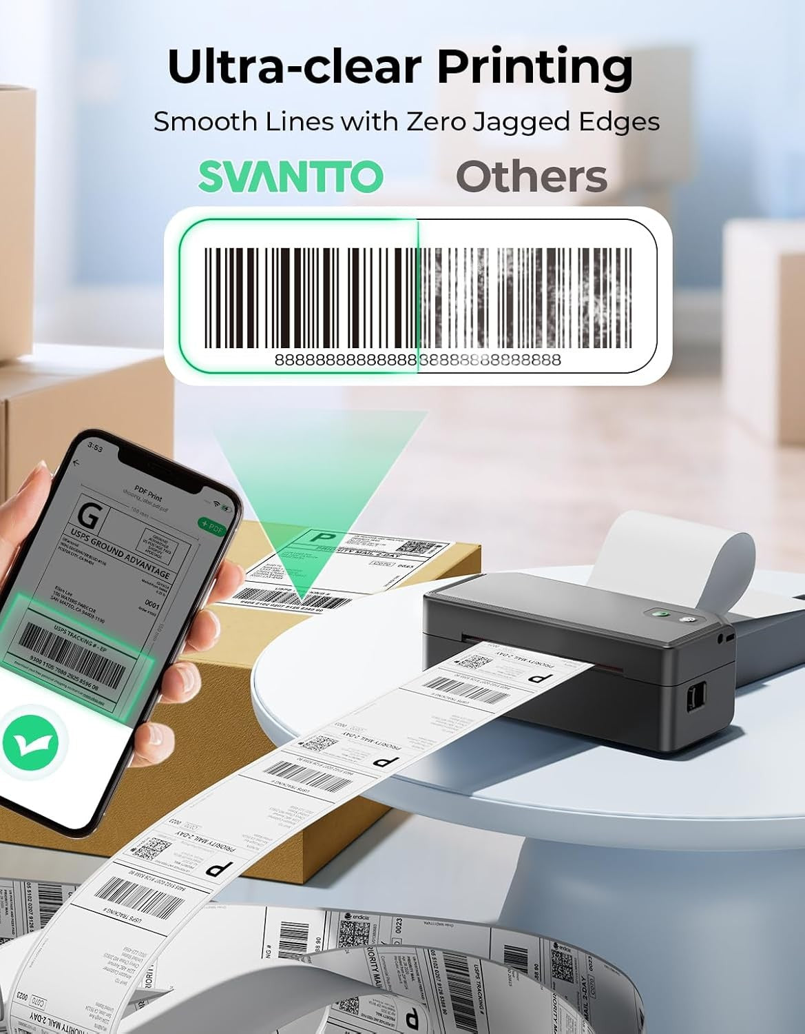 4x6 Bluetooth Shipping Label Printer Thermal USB Y42BT