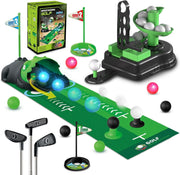 Kids Golf Toy Set 3in1 Indoor Outdoor Practice Game Auto Ball Return