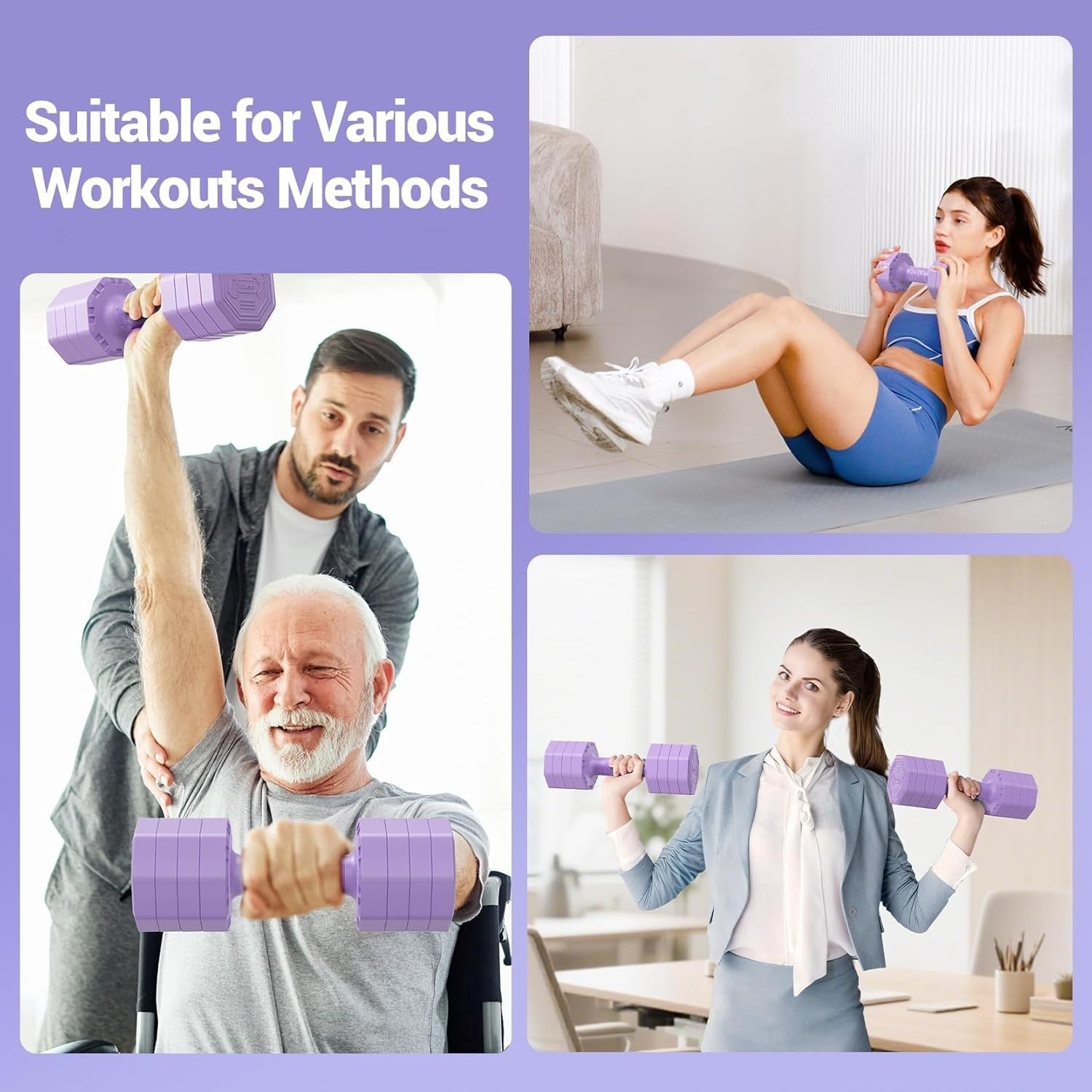 4-in-1 Adjustable Hand Weights 2–5KG Each Non-Slip No-Roll Dumbbell Set