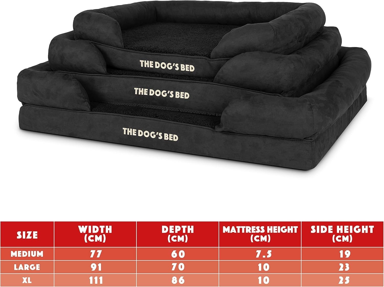 XL Orthopedic Memory Foam Dog Bed Black Plush