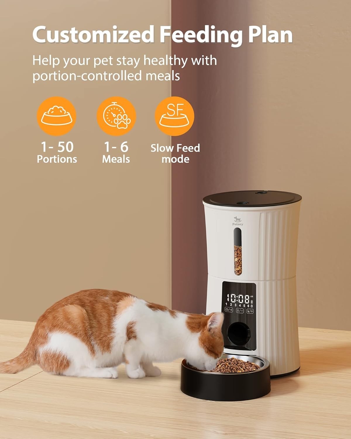 4L Automatic Pet Feeder Timed Food Dispenser 6 Meals Voice Recorder