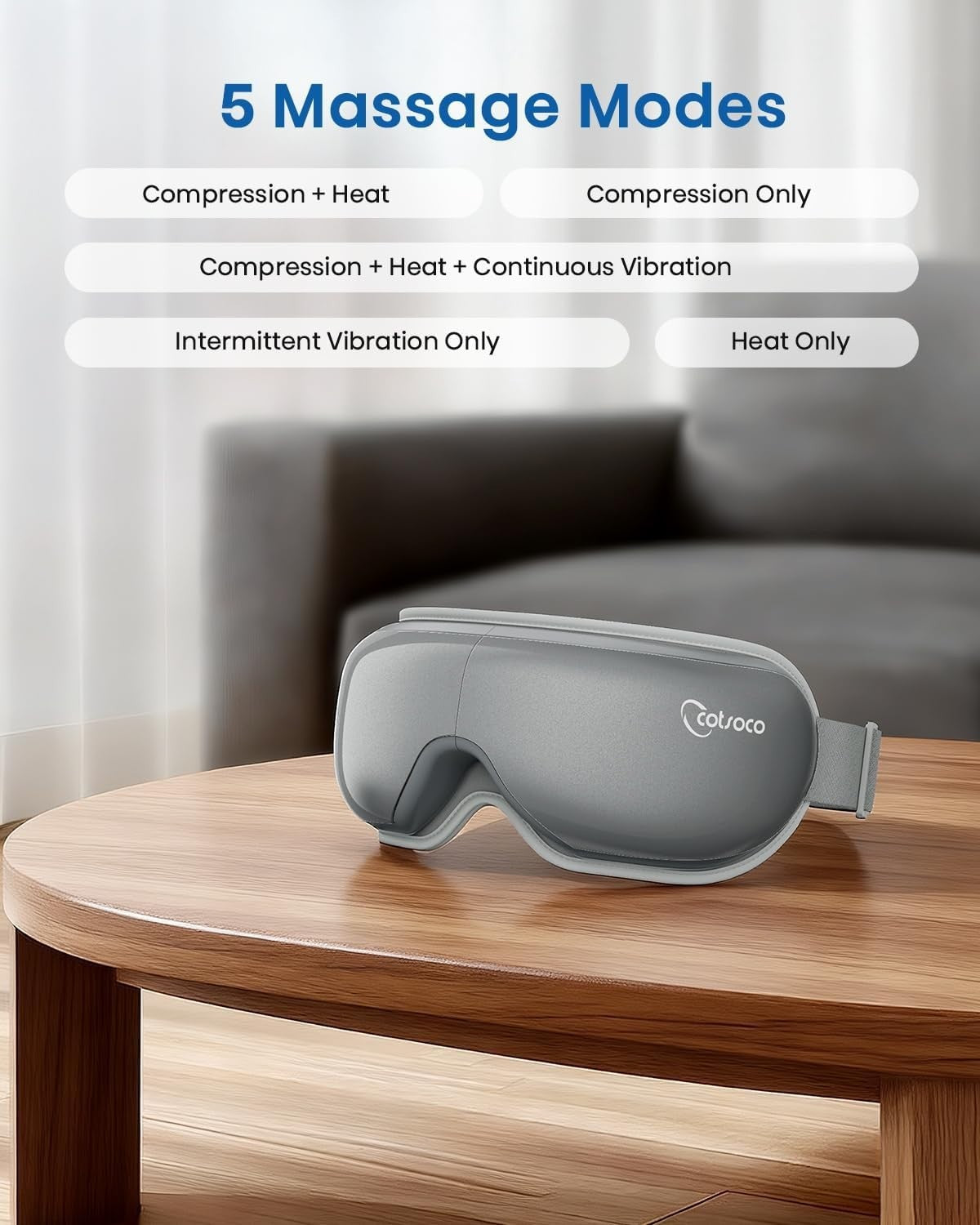 Heated Eye Massager with Compression Remote Bluetooth Sleep Mask