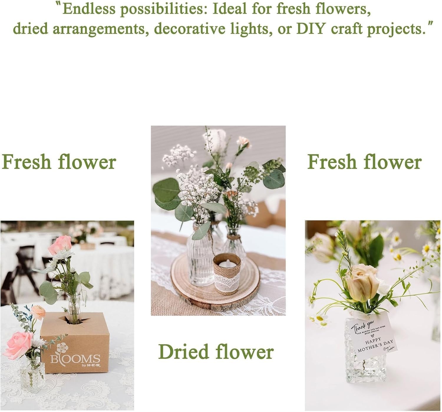 30 Glass Bud Vase Set Mini Clear Vases Wedding Table Decor Bulk Pack