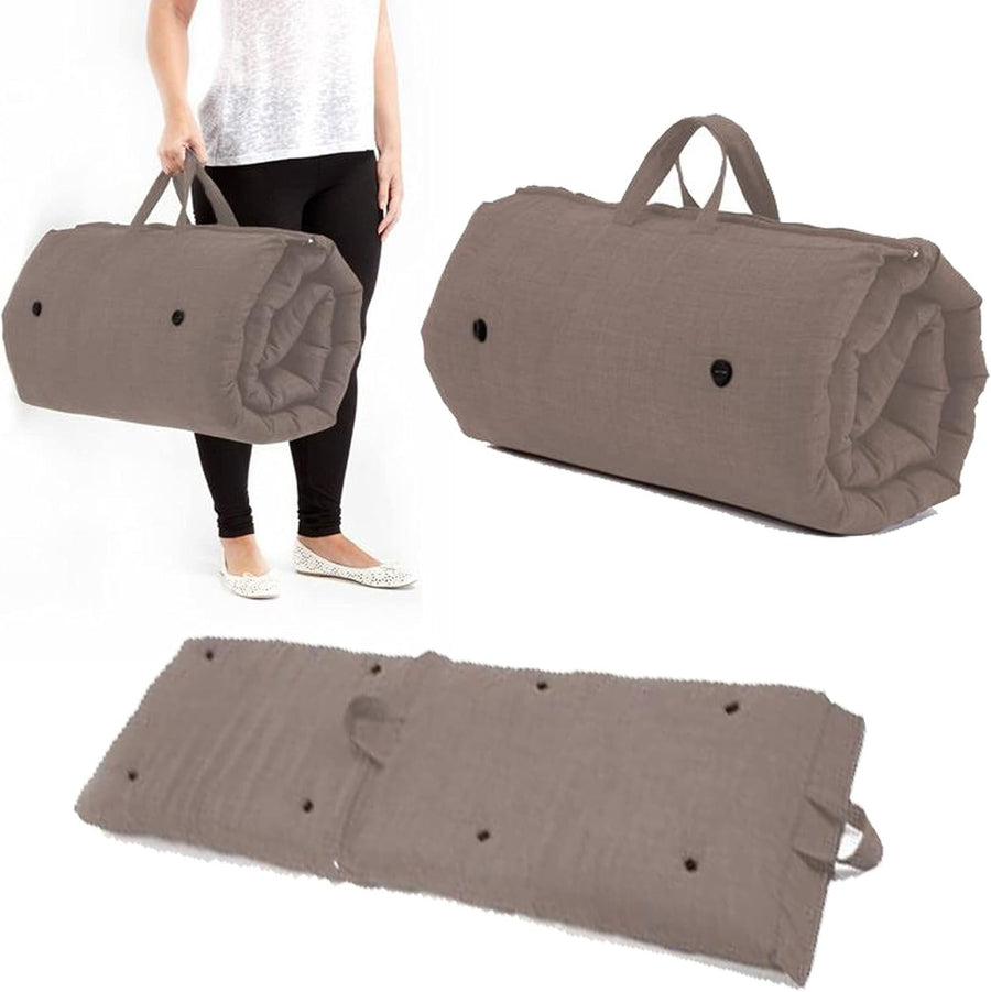 Single Roll-Up Futon Mattress | Folding Bed | Soft Touch | Slate Grey
