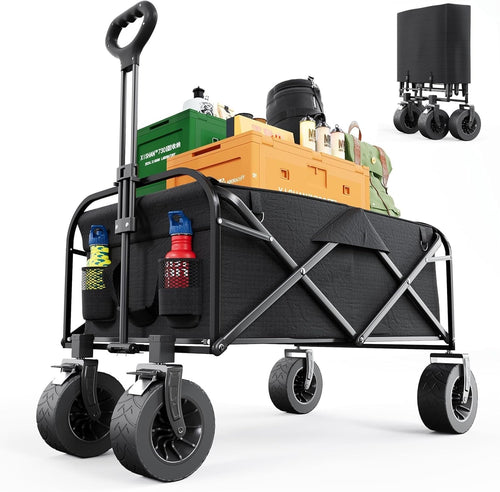 Heavy Duty 150L Festival Trolley 250KG Folding Wagon with All-Terrain Wheels