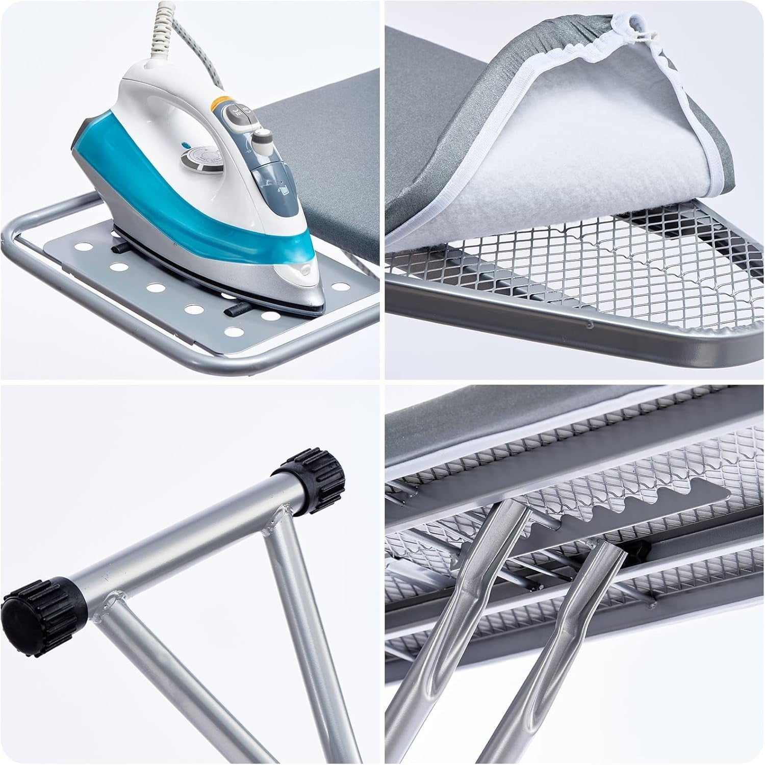 Ironing Board with Heat Resistant Cover Non Slip Folding Steel Frame