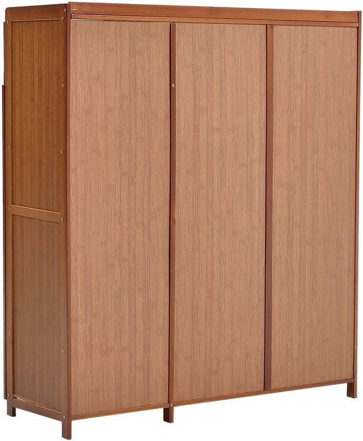5-Tier Wooden Shoe Cabinet with Doors & Drawer Dustproof Storage Unit