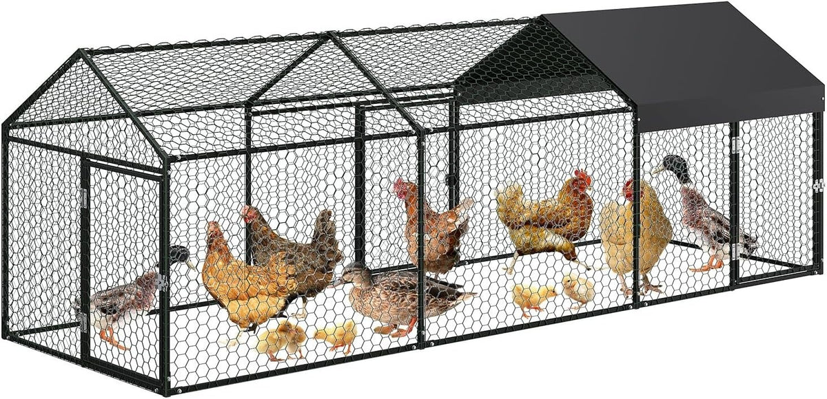 Walk In Chicken Run 3x1x1m Galvanised Metal Coop Cover Cage