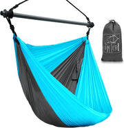 Portable Hammock Chair Swing, Lightweight Outdoor/Indoor, Max 500lbs Gray. Blue