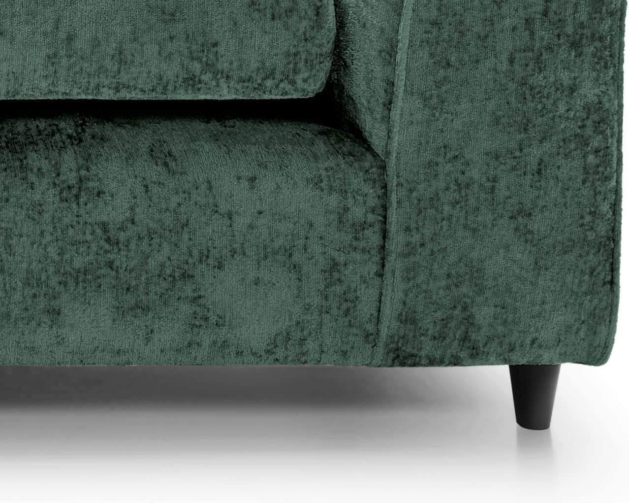 4 Seater Sofa Rifle Green Chenille Large Couch Modern Removable Covers Seating