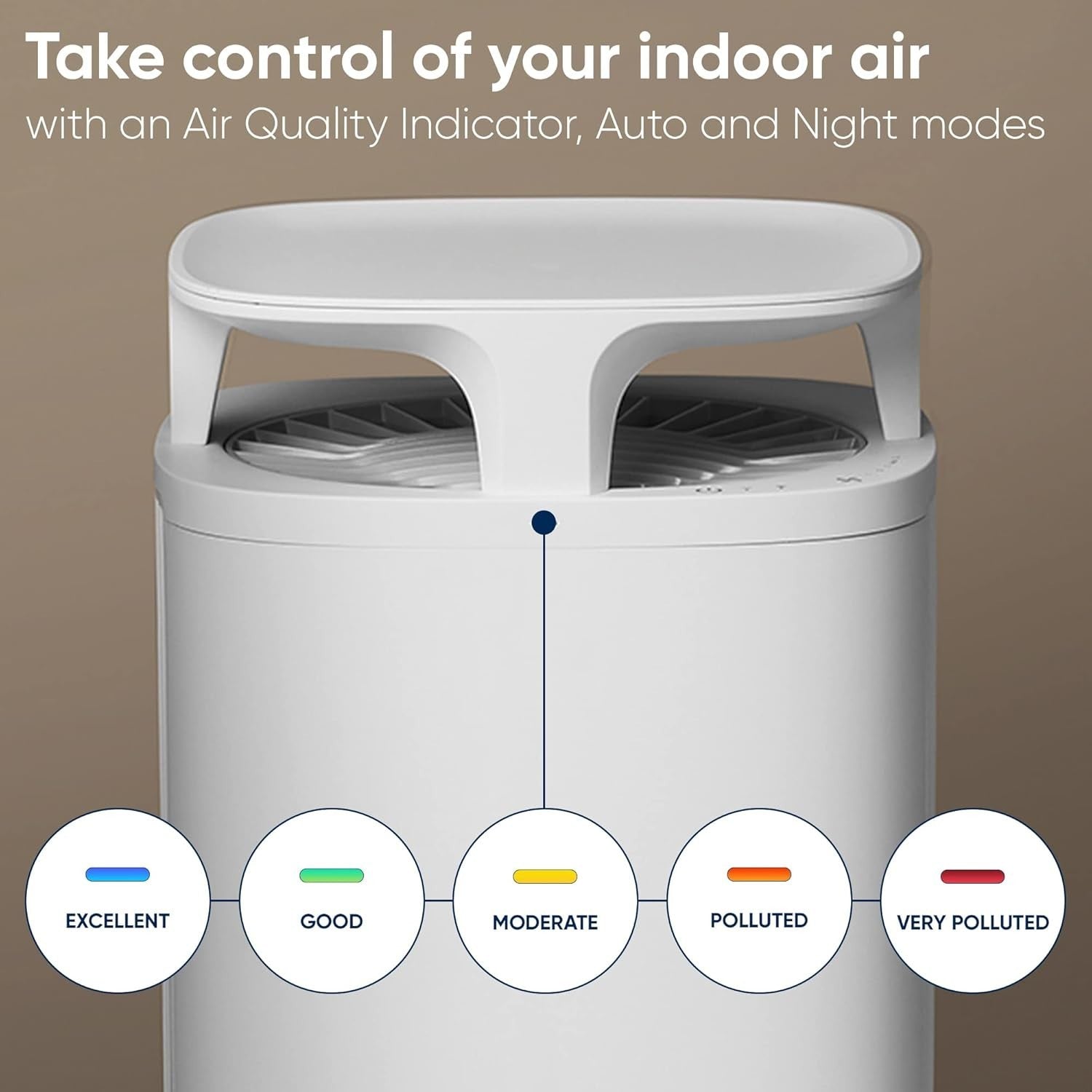 HEPA Air Purifier Side Table Quiet Smart Dust Allergy Pet Smoke 48m²