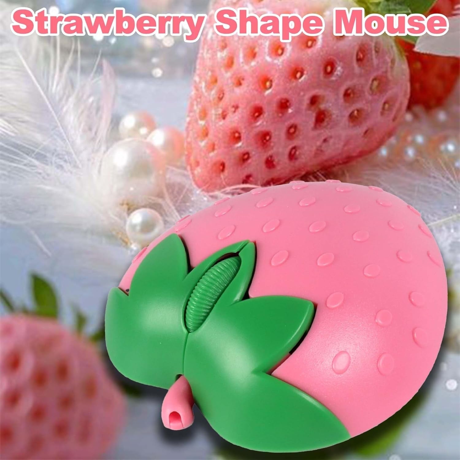 Wireless Bluetooth Mouse Cute Strawberry Silent 2.4G Dual Mode