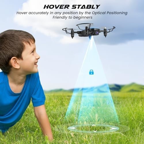 720P HD Foldable Mini Drone with Altitude Hold & 3D Flip (2 Batteries)