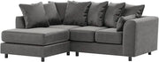 Grey Velvet L-Shaped 4-Seater Corner Sofa Full Foam Cushions LH