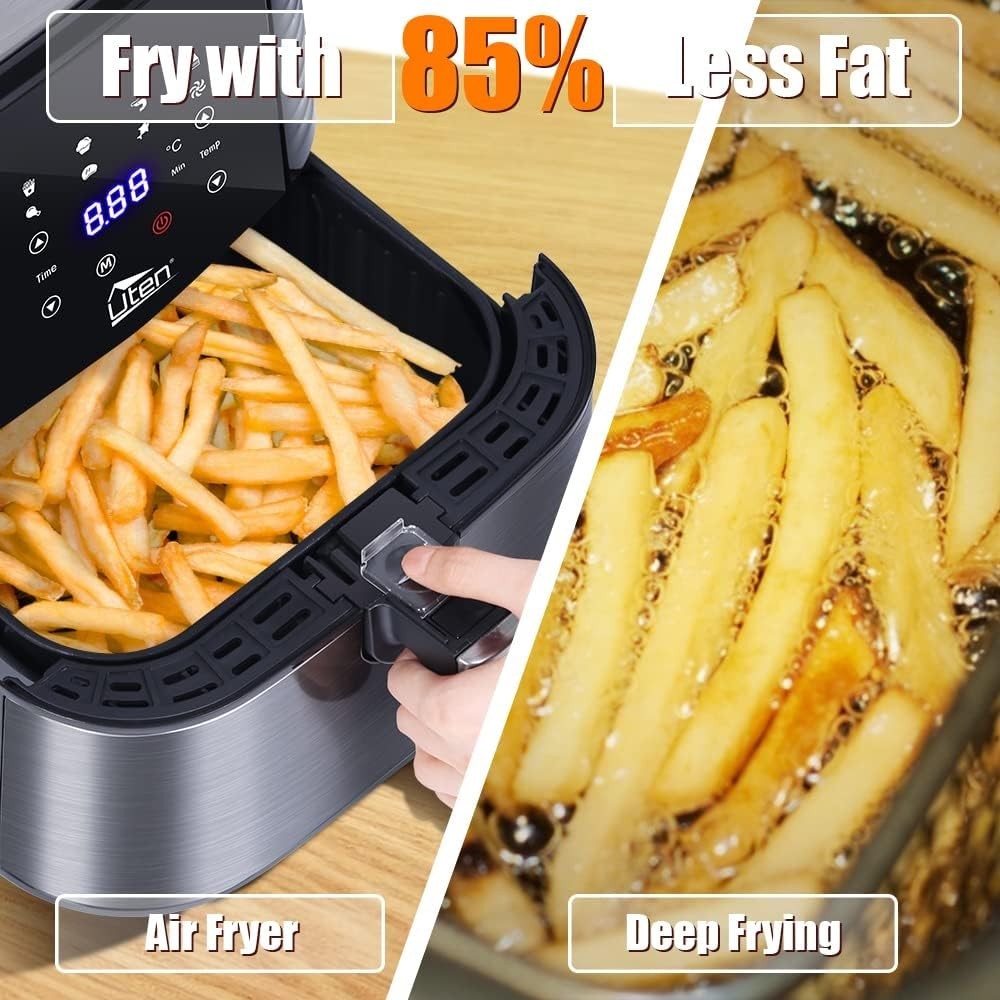 Air Fryer 5.5L 1700W Digital Display Oil-Free Healthy Cooking Bake Grill Roast