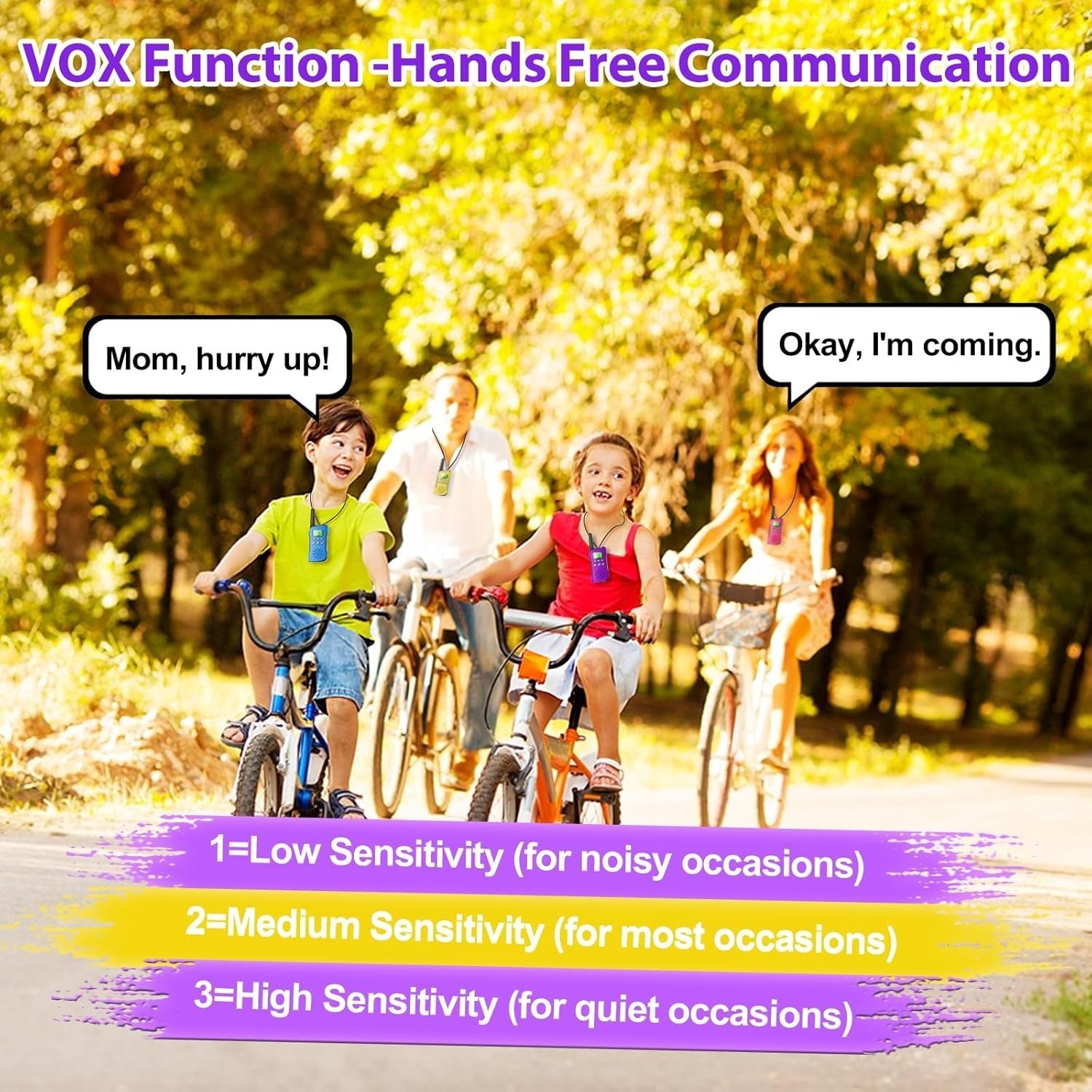 Kids Walkie Talkies 4 Pack Rechargeable Long Range VOX USB-C Radios