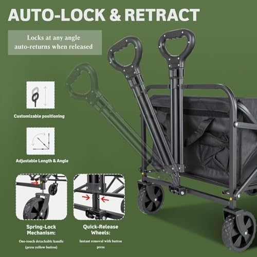 100L Folding Festival Camping Trolley 150kg Wagon Cart with Wheels