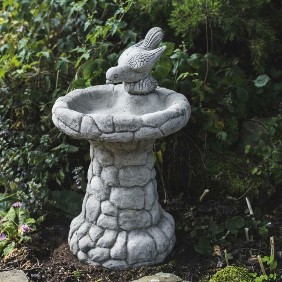 Stone Cast Bird Bath Feeder 30kg | Rustic Garden Ornament Hand Finished