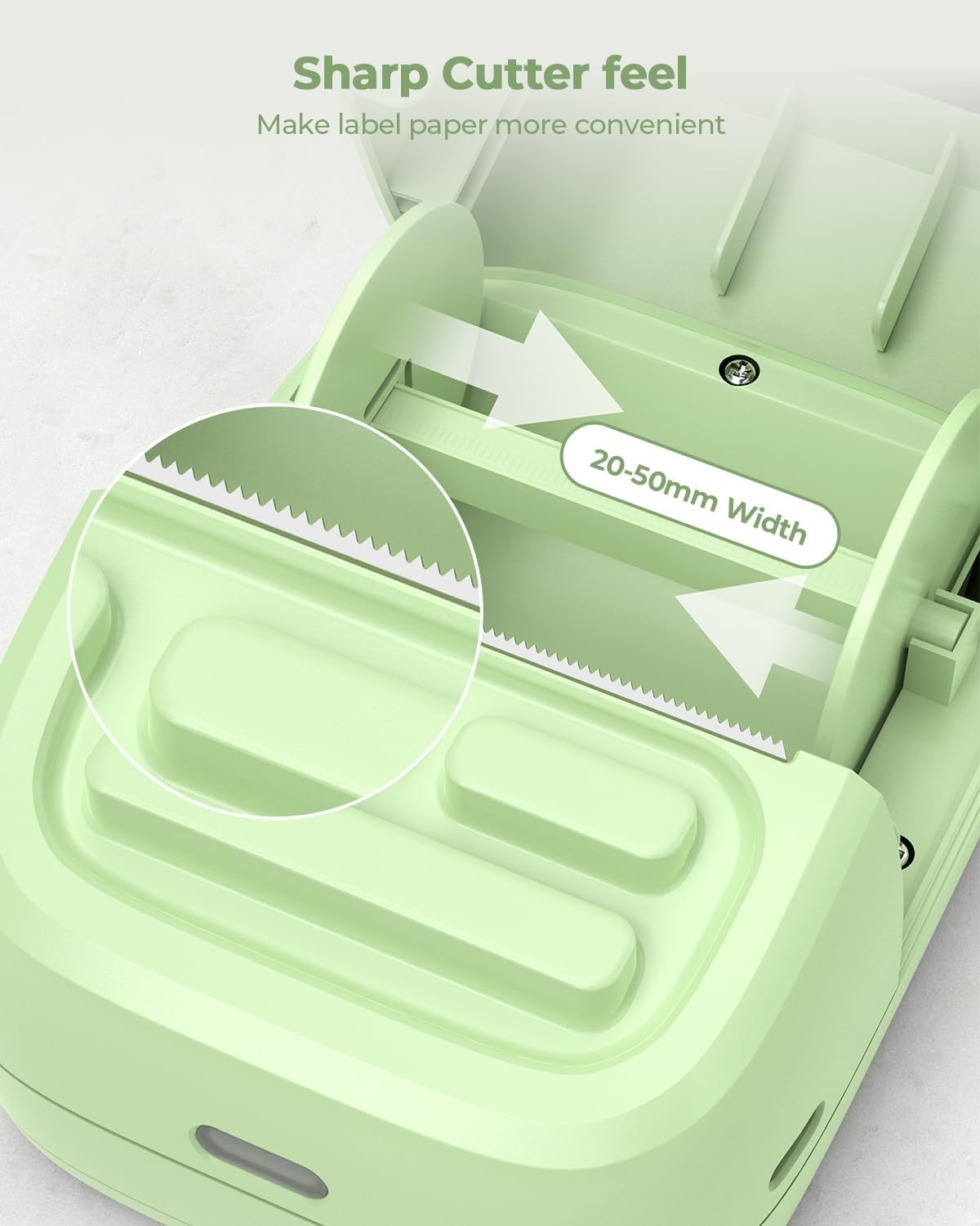 Green 2" Bluetooth Thermal Label Printer Portable for Home & Office