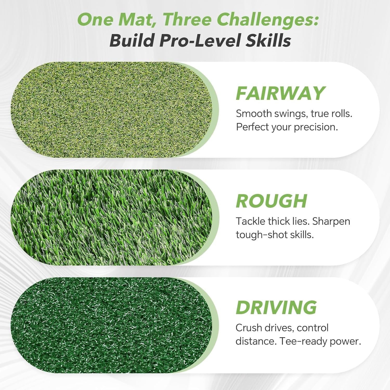 Golf Hitting Mat Practice Turf Indoor Outdoor Training Pad with Tees