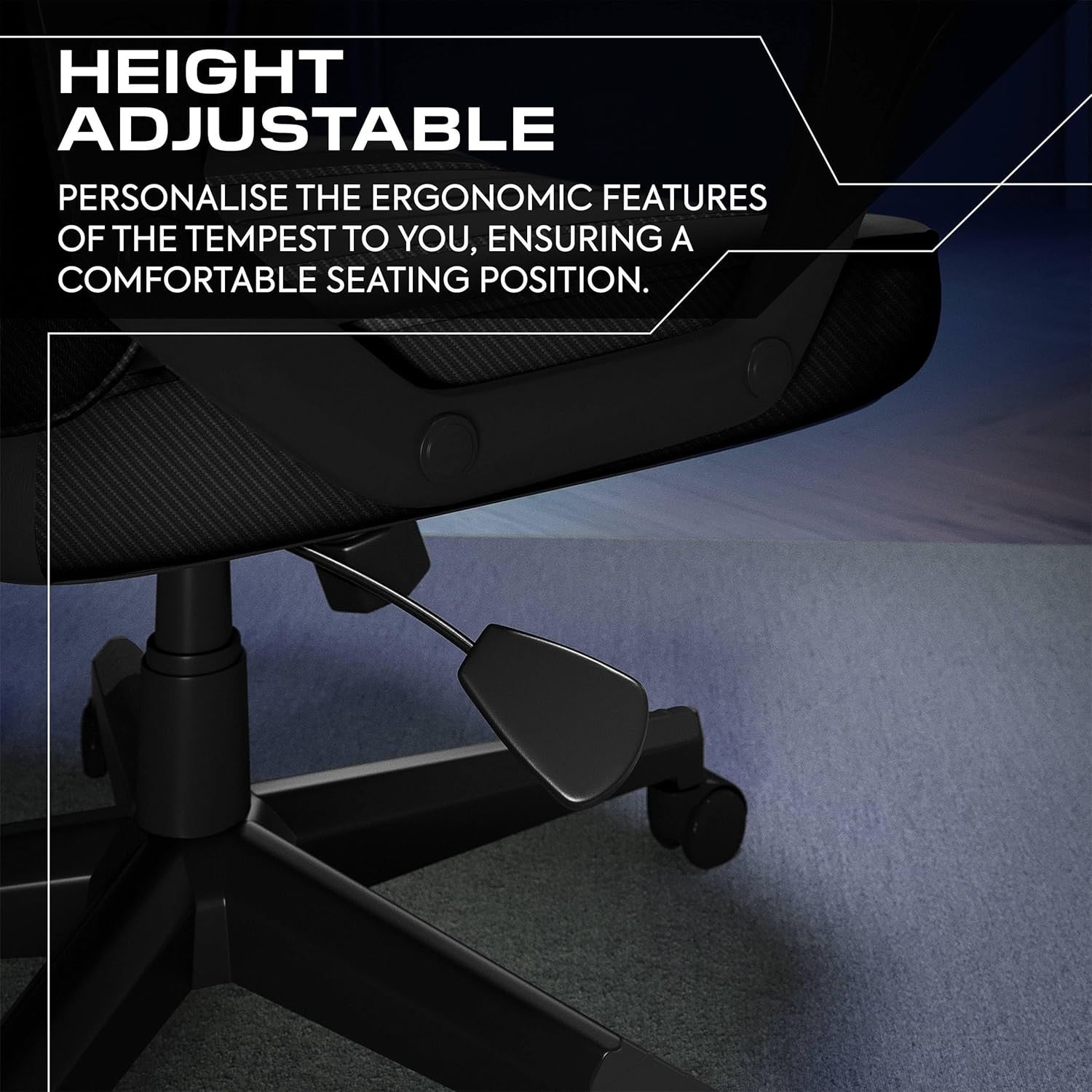 Ergonomic Gaming Chair High Back Wide Seat Black