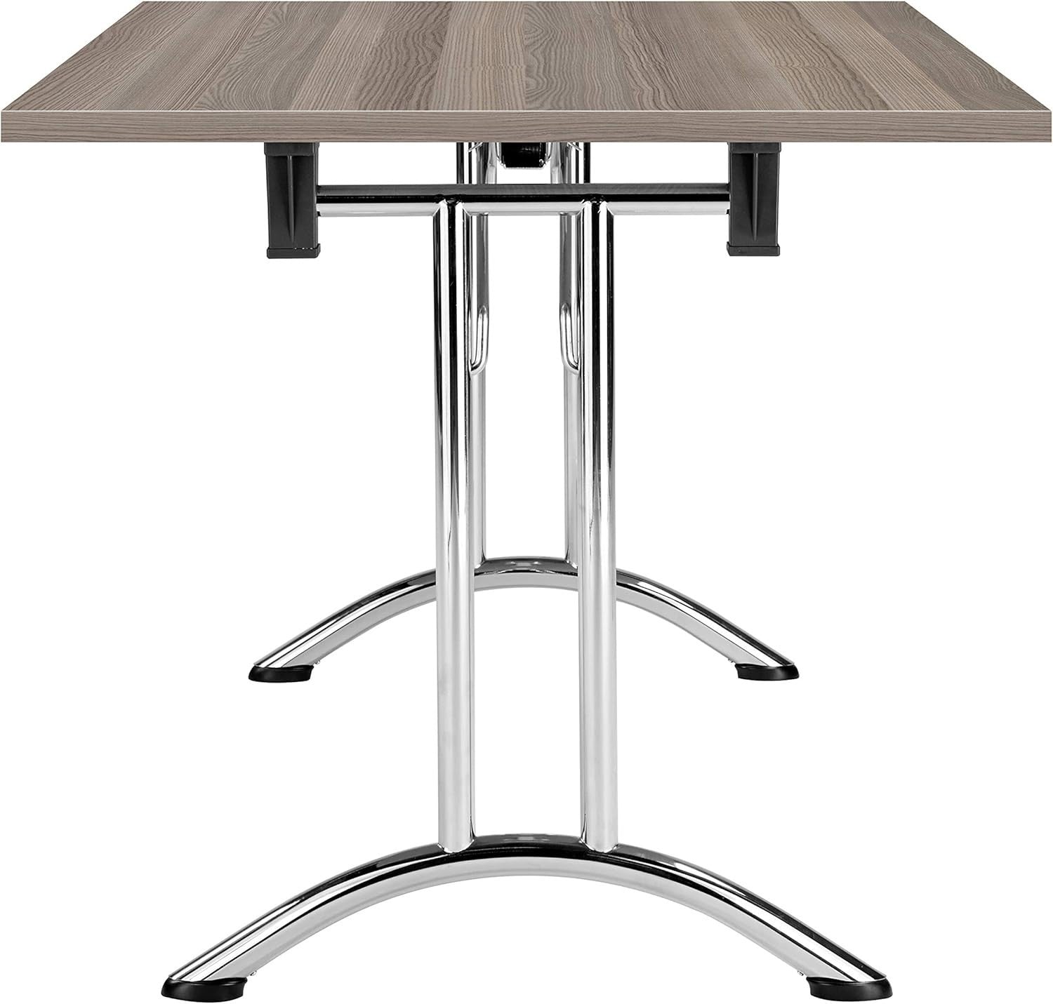 Folding Office Table – Sturdy Grey Oak 160x70cm Space-Saving Work & Meeting Desk