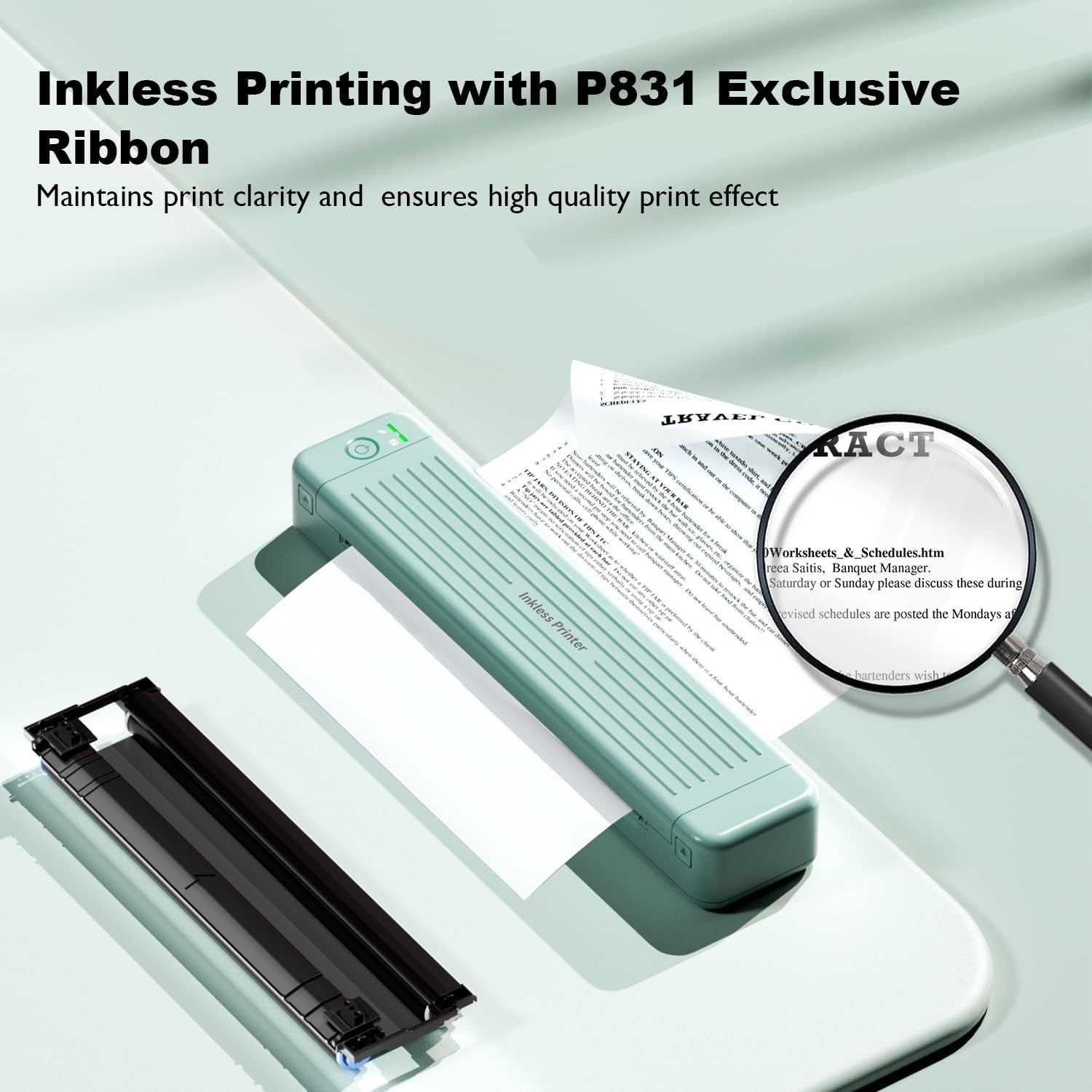 P831 Portable Bluetooth Thermal Printer – 300 DPI Mobile for Phone & Laptop