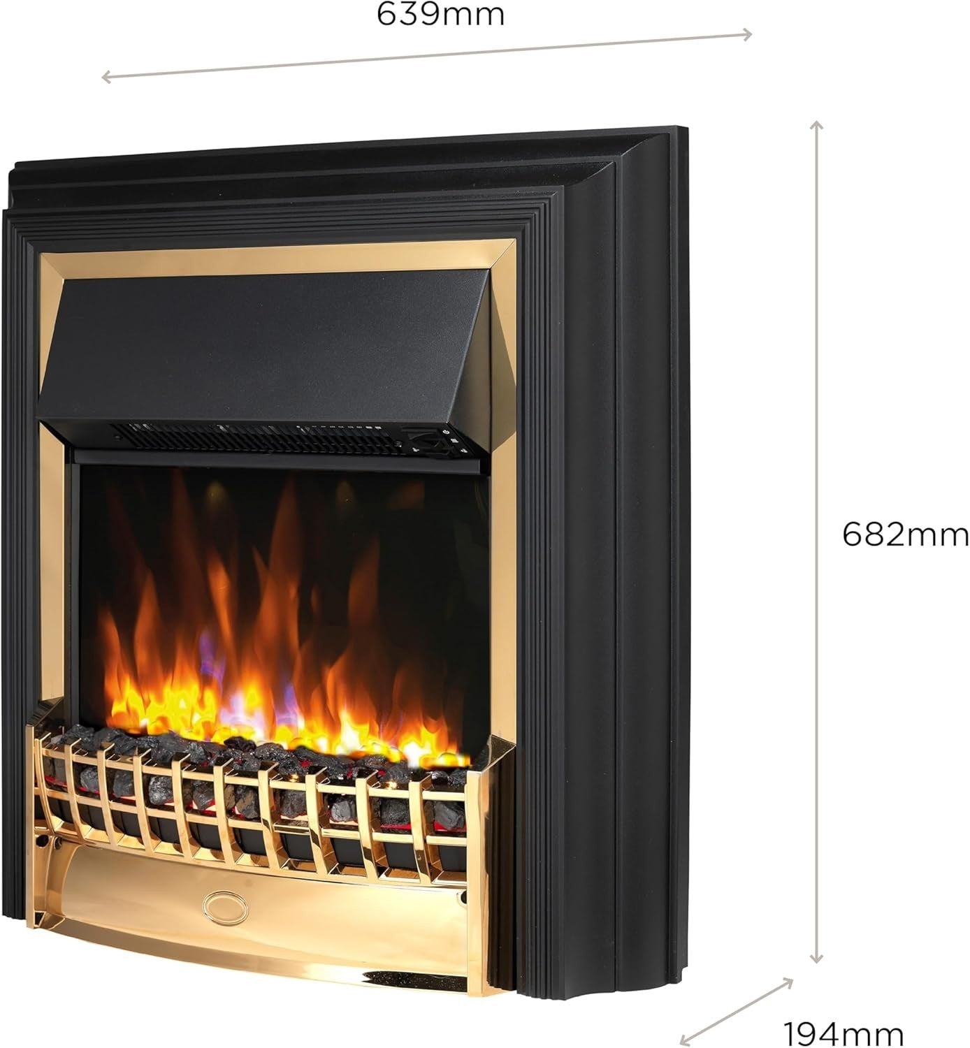 Freestanding Electric Fireplace with LED Flame Effect & Adjustable 2kW Heater