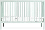 Space Saving Wooden Baby Cot Bed Adjustable Height Converts to Toddler Bed Aqua