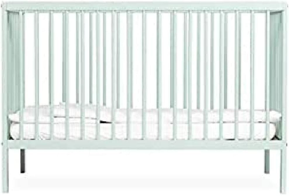 Space Saving Wooden Baby Cot Bed Adjustable Height Converts to Toddler Bed Aqua