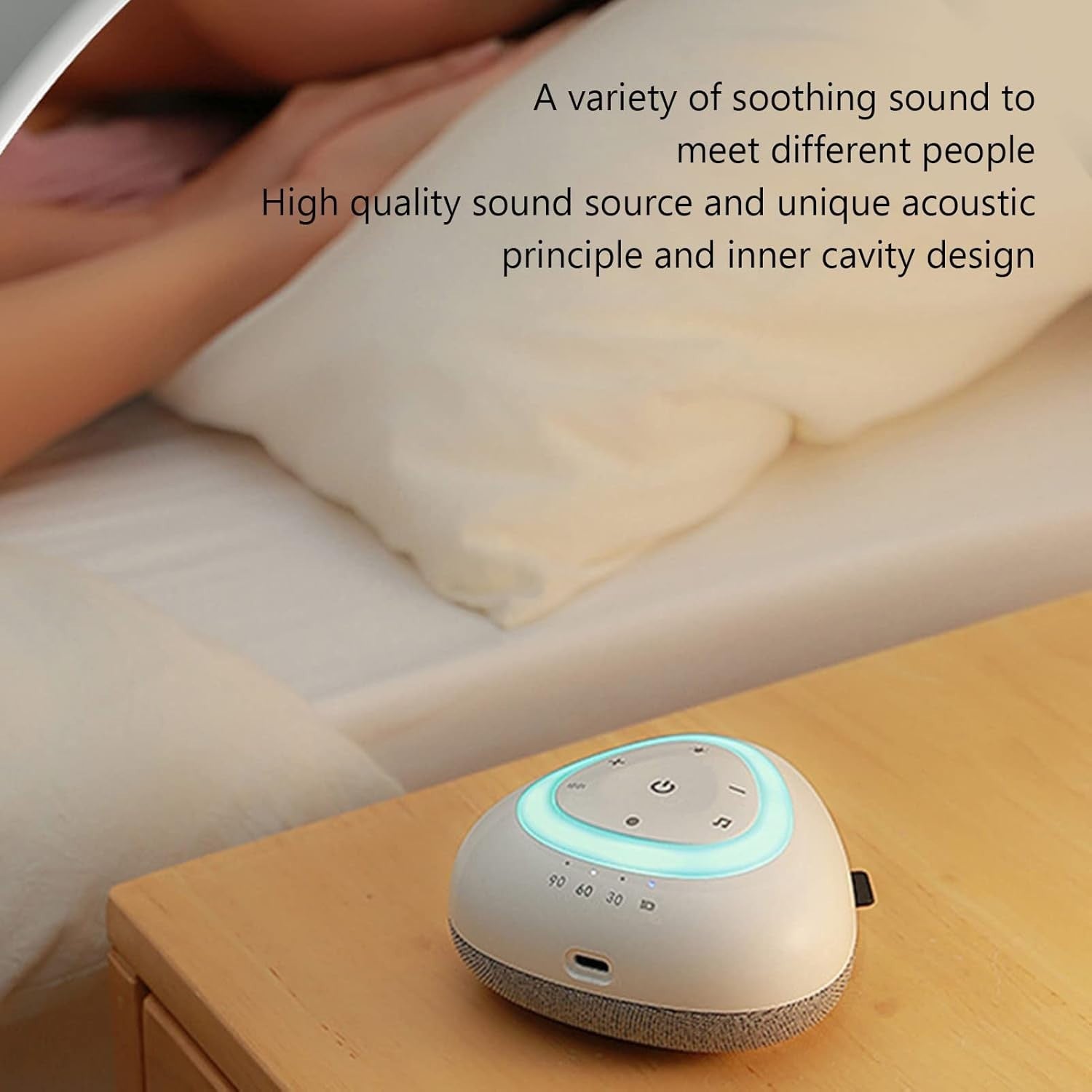 White Noise Sleep Machine with Night Light & Stress Relief Sounds