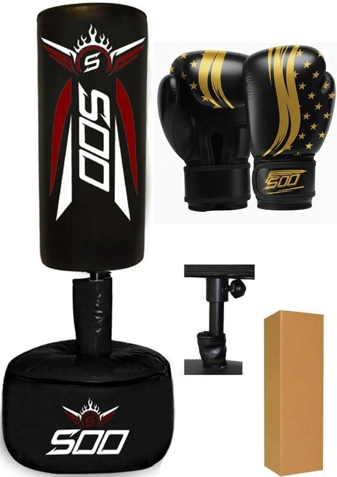 Kids Boxing Punch Bag 3ft–4ft Adjustable MMA Training Set Gloves