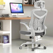 Ergonomic Mesh Office Chair Lumbar Support Reclining Desk Seat White