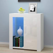 White High Gloss LED Sideboard Cabinet RGB Light Display Unit Storage Shelf