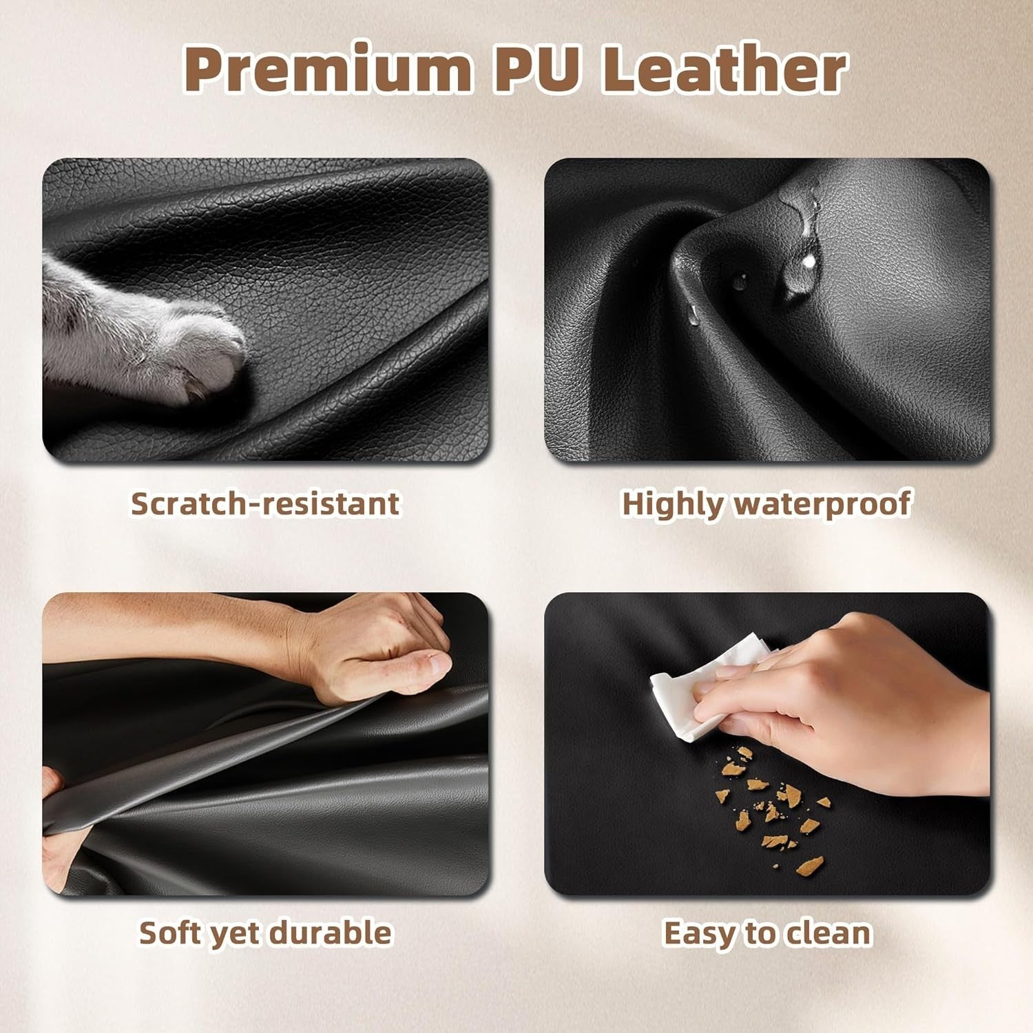 Recliner Armchair PU Leather Adjustable Sofa Lounge Chair Padded Seat Black