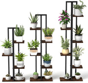 Set of 3 Tall Metal Plant Stands 4+5+6 Tier Indoor Flower Shelf for Home Garden