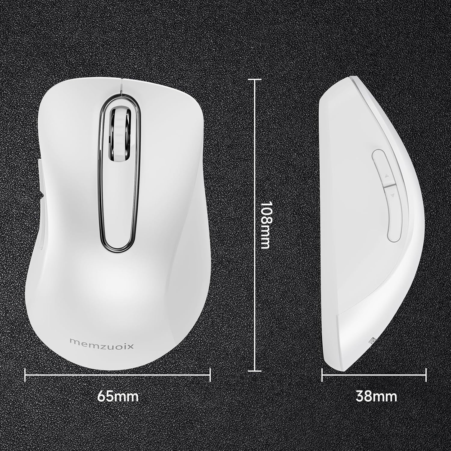 Wireless Mouse 2.4G 1400 DPI Optical USB Ergonomic Laptop PC White