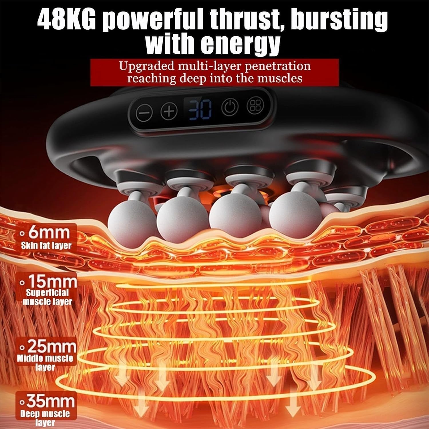 16 Head Deep Tissue Massage Gun 30 Speed High Torque Muscle Recovery Tool