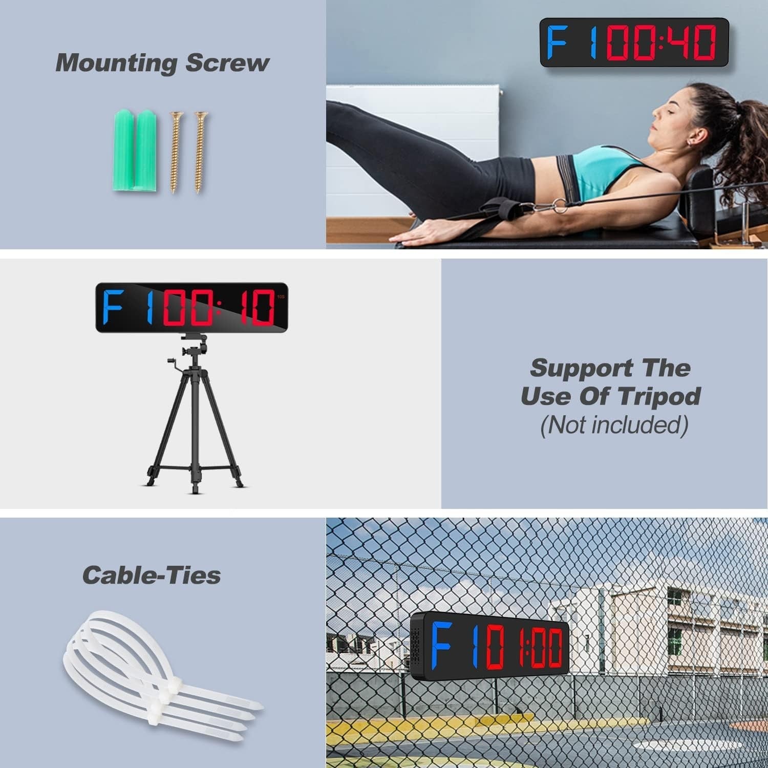 15" LED Gym Timer Digital Wall Clock Interval Stopwatch Countdown Remote