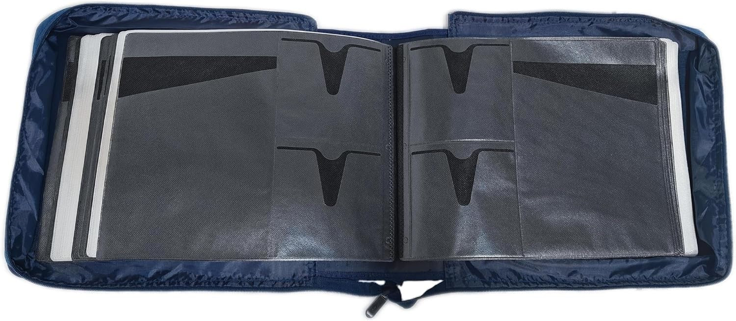 192 Disc DVD CD Storage Wallet Case Binder Blu Ray Organizer Album Blue
