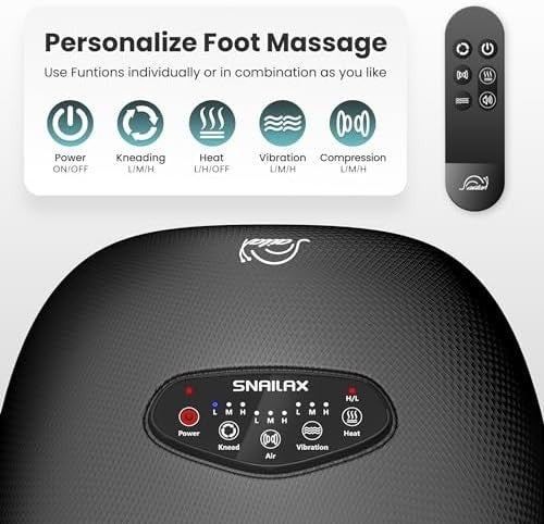 Foot Massager with Heat Shiatsu Compression Vibration Remote Control Pain Relief