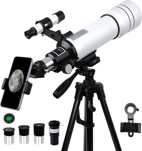 70mm 400mm Telescope | HD Refractor | Tripod Phone Adapter Travel Kit