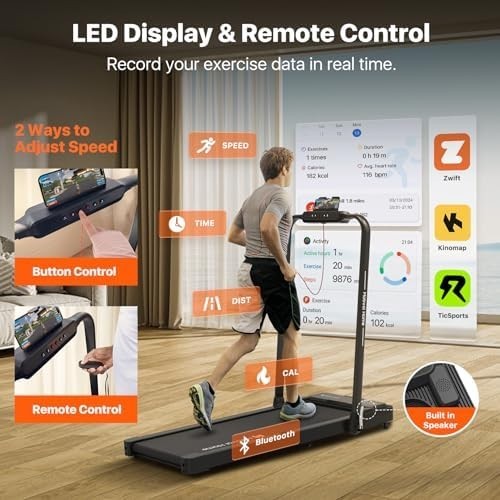 Foldable Smart Treadmill 3-in-1 Walking Pad Home Office 12KM/H 120KG