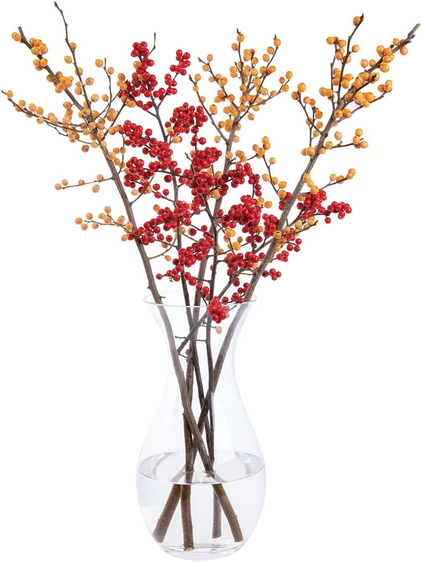 Clear Glass Flower Vase 29cm Tall Elegant Waisted Home Table Decor