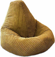 Mustard Cord Bean Bag Chair High Back Recliner Seat for Adults & Teens
