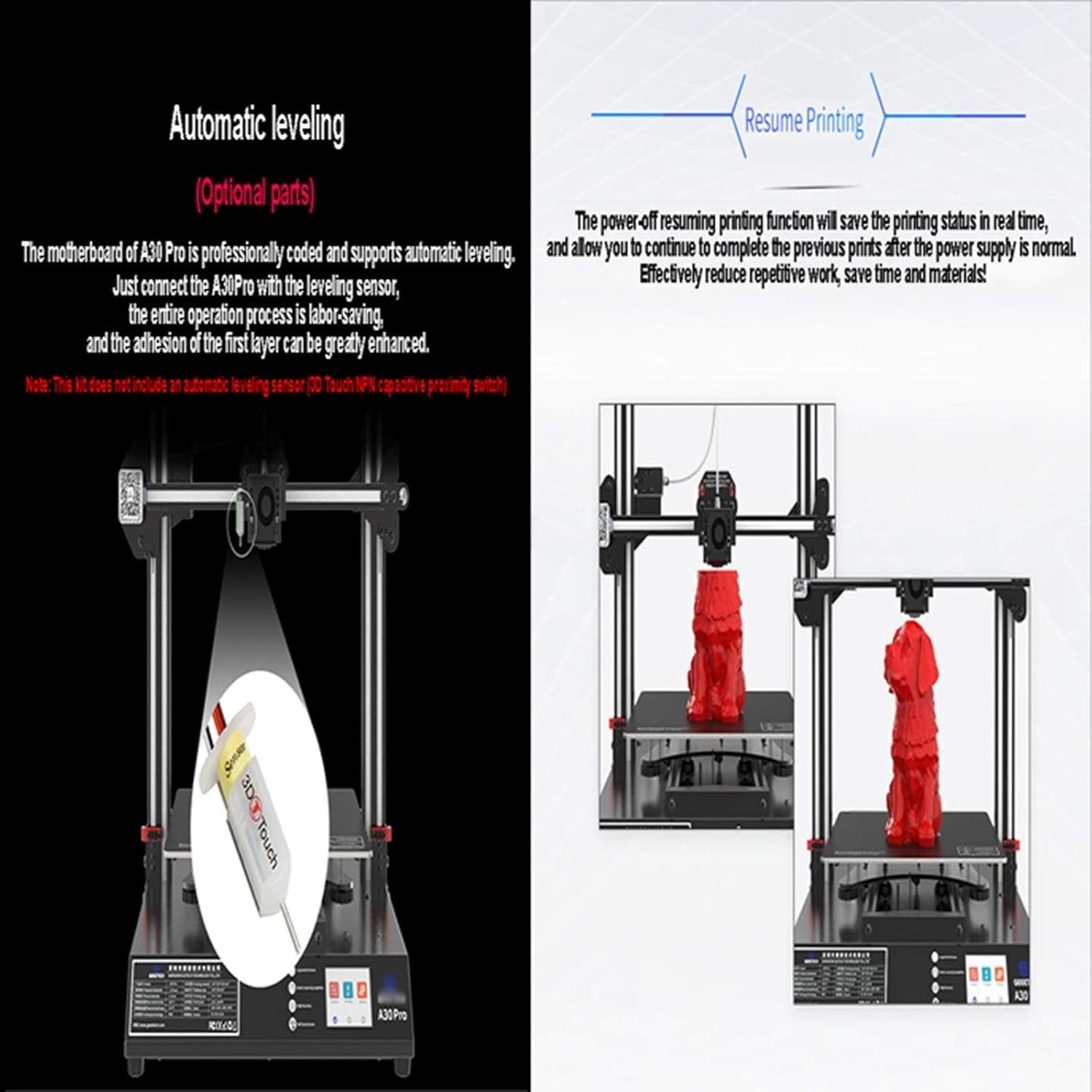Large Metal 3D Printer 320x320x420mm Auto Level Resume Touch Screen