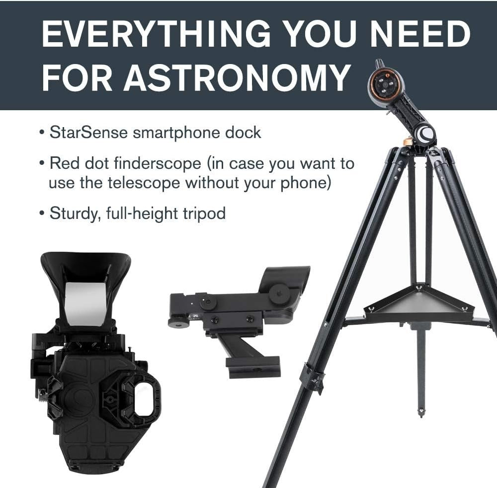 130mm Reflector Telescope, Smartphone App & Tripod, DX 130