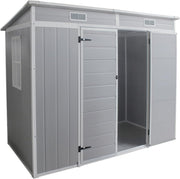 Plastic Garden Storage Shed 7x4FT Outdoor Tool House with Floor & Lockable Doors