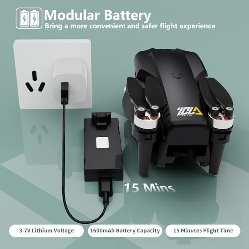 4K HD Foldable Drone w/ Brushless Motor 3 Speed Modes Optical Flow for Beginners